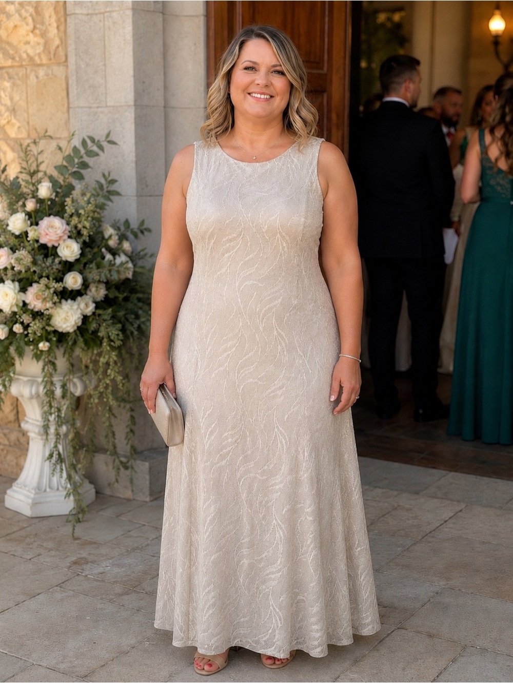Onyx Nite Sleeveless Maxi Dress in Ivory